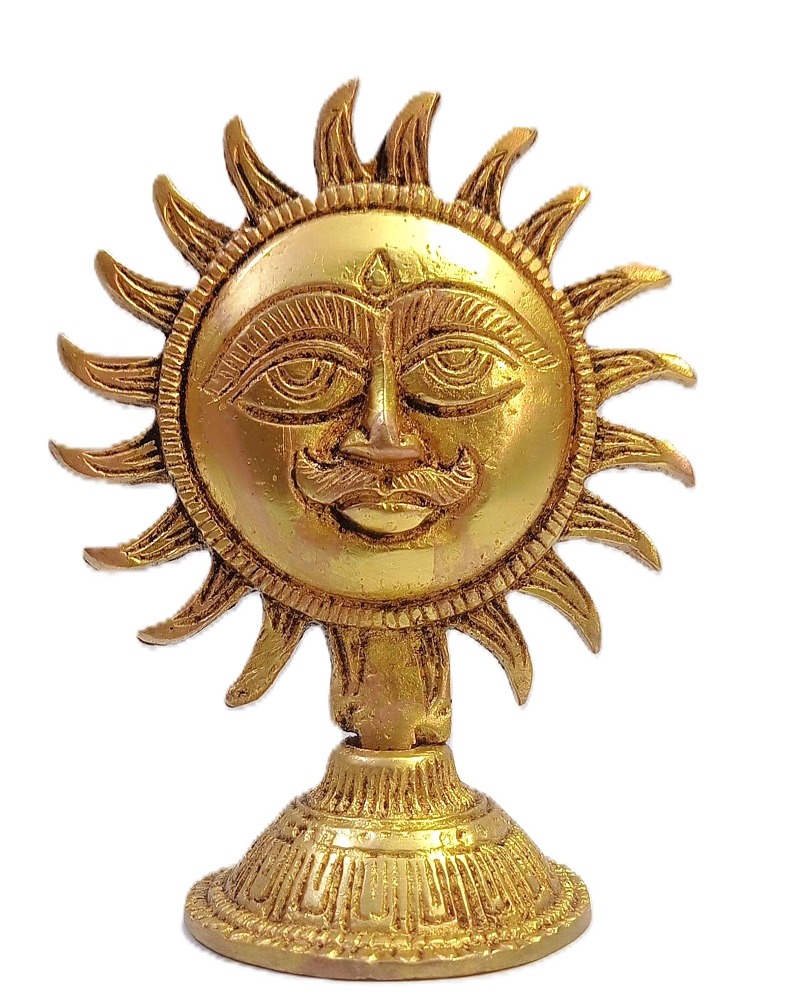 RBHKJ Pure Brass Religious Surya| Suraj Dev Idol | Home Décor |Temple Puja | Office Table