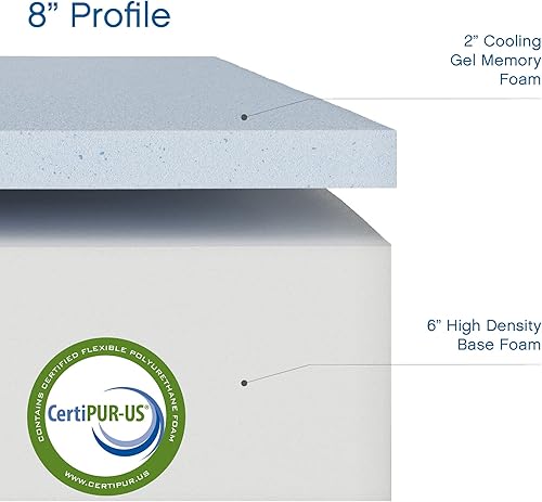 Miniatura 7 de Classic Brands - Colchón de espuma viscoelástica de gel de 80 pulgadas certificado CERTIPUR-US