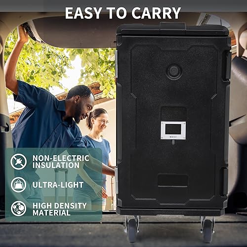 Miniatura 8 de YITAHOME Transportador de alimentos aislado, caja caliente LLDPE de 127 cuartos de galón para catering con sartén de acero inoxidable, calentador de