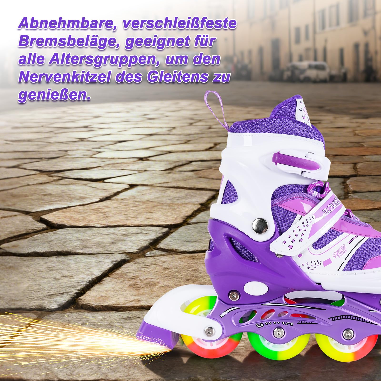 JIFAR Inliner Kinder,Verstellbare Beleuchteten inliner Damen Herren 30-33 34-37,Inline Skates Mädchen Jungen Rollschuhe Kinder Größenverstellbar