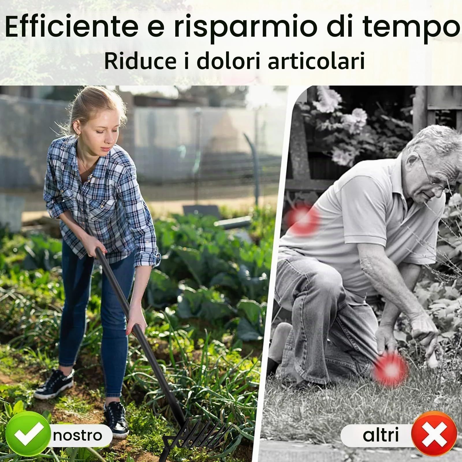 Attrezzi Da Giardino, 167CM Staffa Zappa Da Giardino 6 Denti Hula Hoe Rastrello Per Erbacce Rastrello Da Giardino Zappe Hula Portatili Attrezzo Da Giardino Per Erbacce Allentamento Del Terreno
