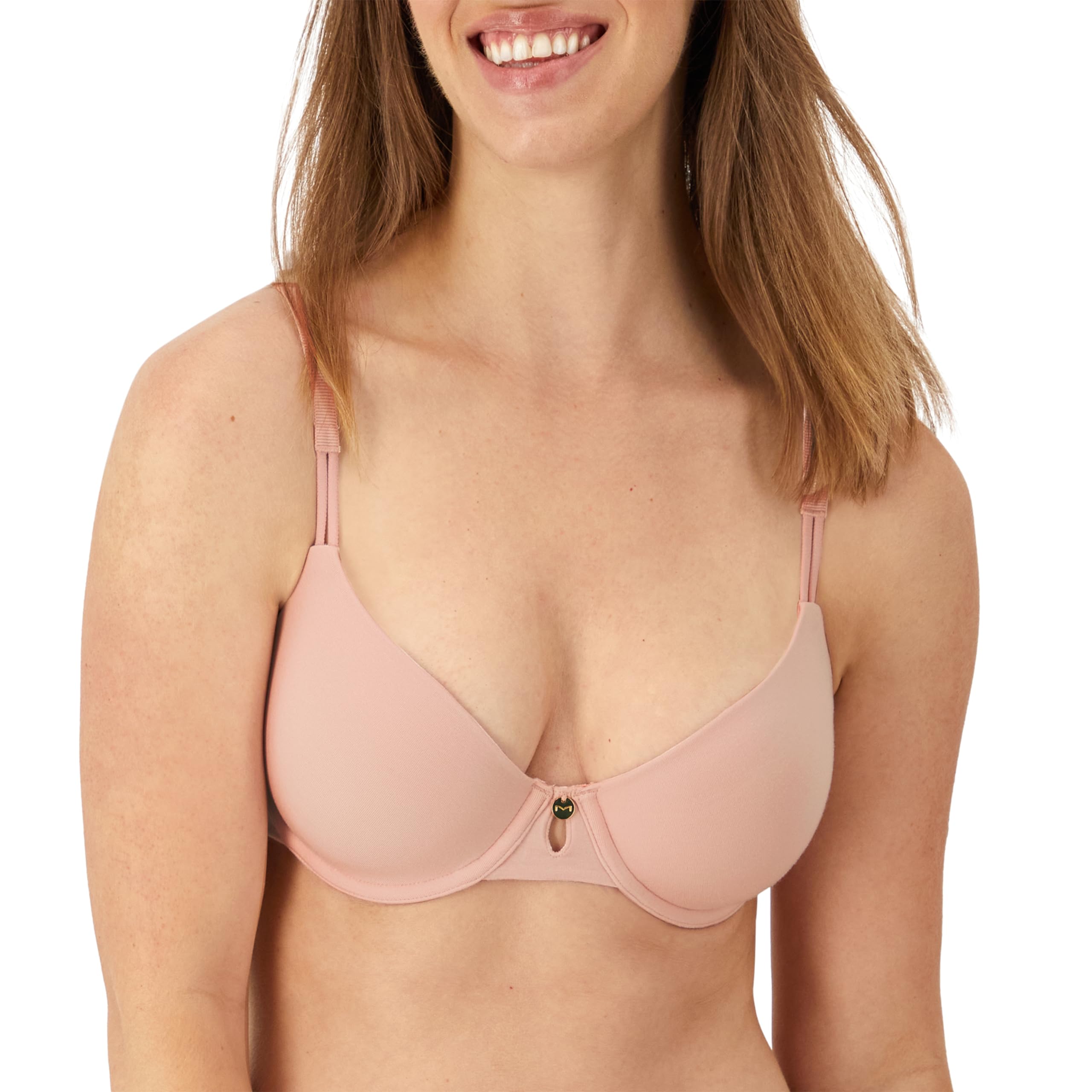 Maidenform Women's Underwire T-Shirt Bra, Everyday Luxe T-Shirt Bra, Full Coverage Bra, Pretty Blush, 38B