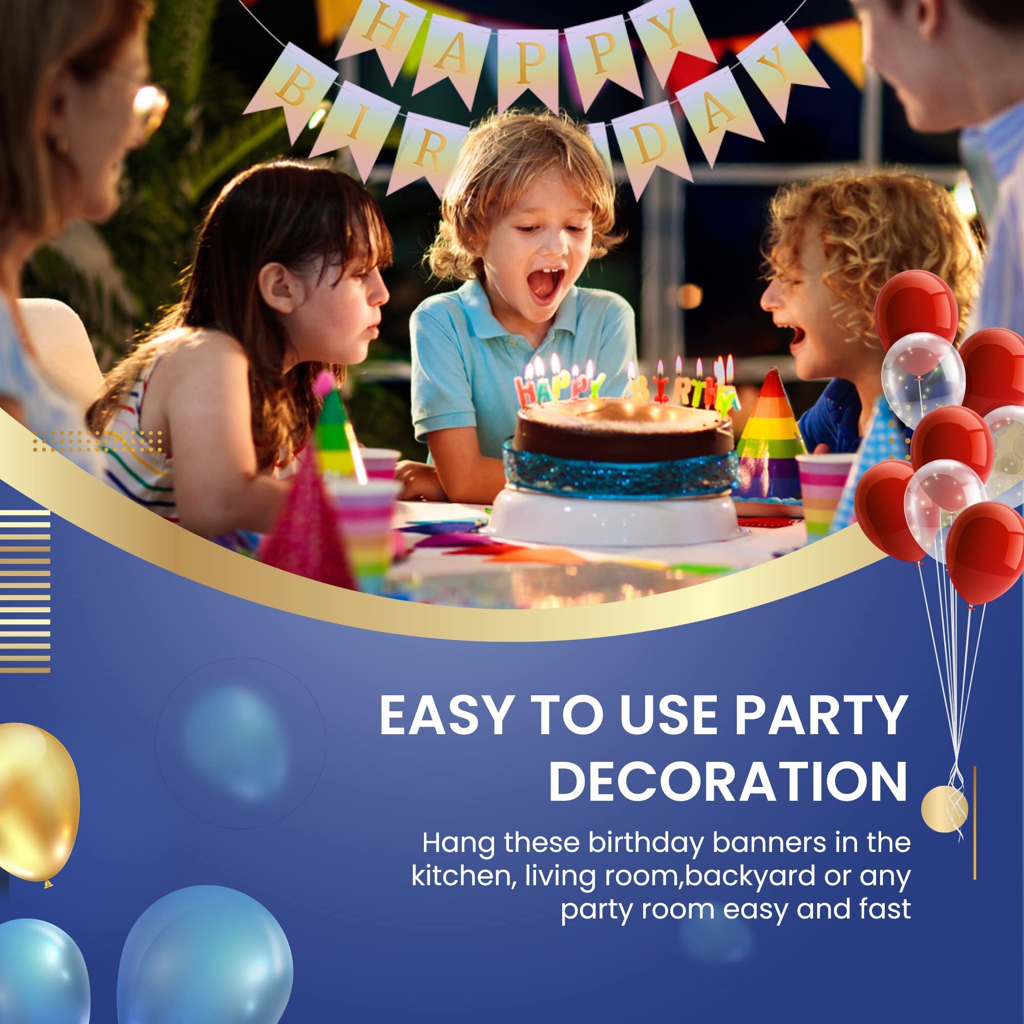 Bannière D'anniversaire, Décorations De Fête Colorées, Panneau