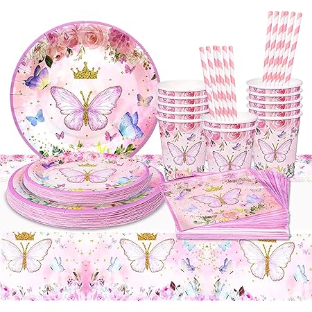 Aycute Piatti Carta Copleanno Babina 20 Ospiti Stoviglie per Feste