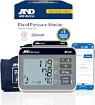 Moniteur de Tension Artérielle Précision A&D Medical, Usage Domestique avec Bluetooth UA-810CNBLE Brassard à Large Gamme (8.6-16.5"), 2 Utilisateurs, LCD Rétroéclairé, Boutons Illuminés, Compatible iOS & Android, Adaptateur CA & Sac de Transport