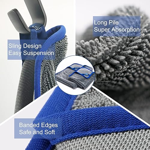 Miniatura 33 de SHSCLY Toalla de secado de coche de microfibra súper absorbente, toallas de automóvil de secado rápido, gran limpieza sin pelusas, paño de detalles