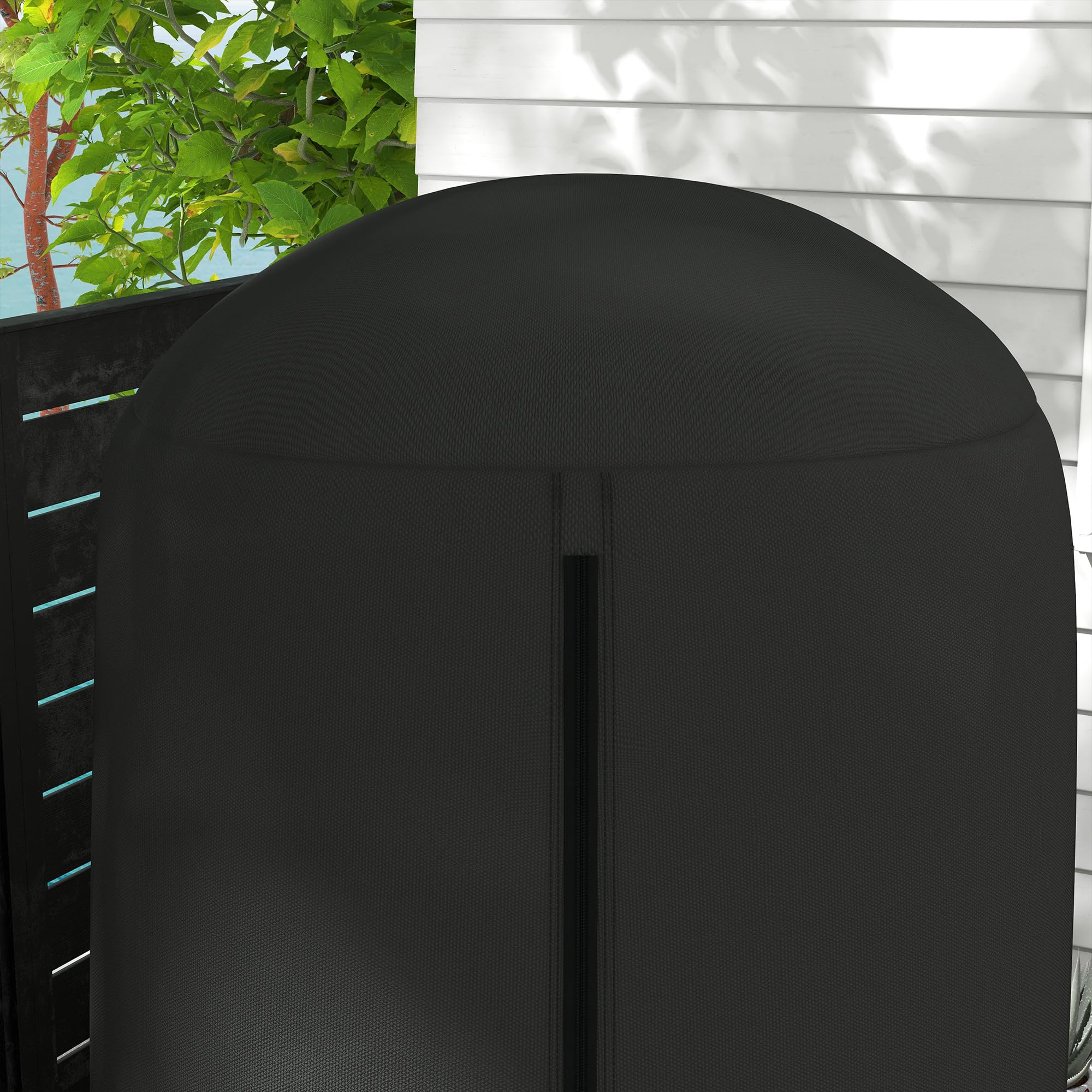Outsunny Hängesessel Abdeckung Wasserdicht Winddicht Schutzhülle mit Reißverschluss 420D Oxford Outdoor Gewebe für Hängekorb Schwingsessel Ø128 x 190 cm Schwarz