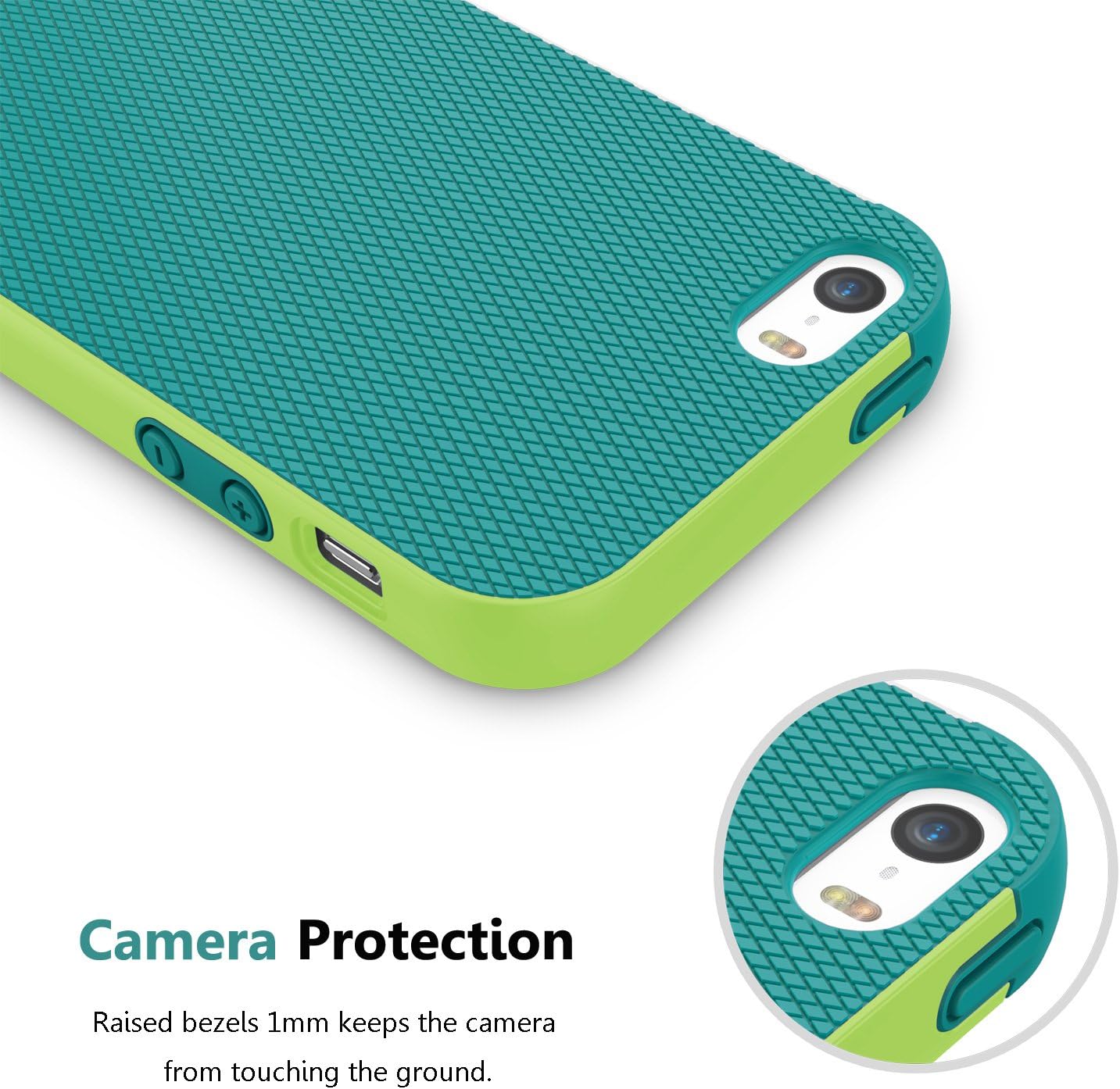 Jeylly iPhone 5S Case, iPhone SE Case, iPhone 5 Case, [3 Color] Slim Hybrid Impact Rugged Soft TPU & Hard PC Bumper Shockproof Protective Anti-Slip Case Cover Shell for Apple iPhone 5/5s/SE - Green