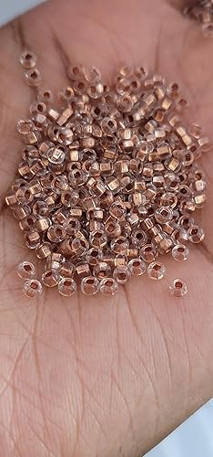 Miniatura 6 de Bead It Wear It Love It Cuentas de pelo con forro dorado transparente, accesorios para el cabello DreaLock transparentes (chispas de oro rosa)