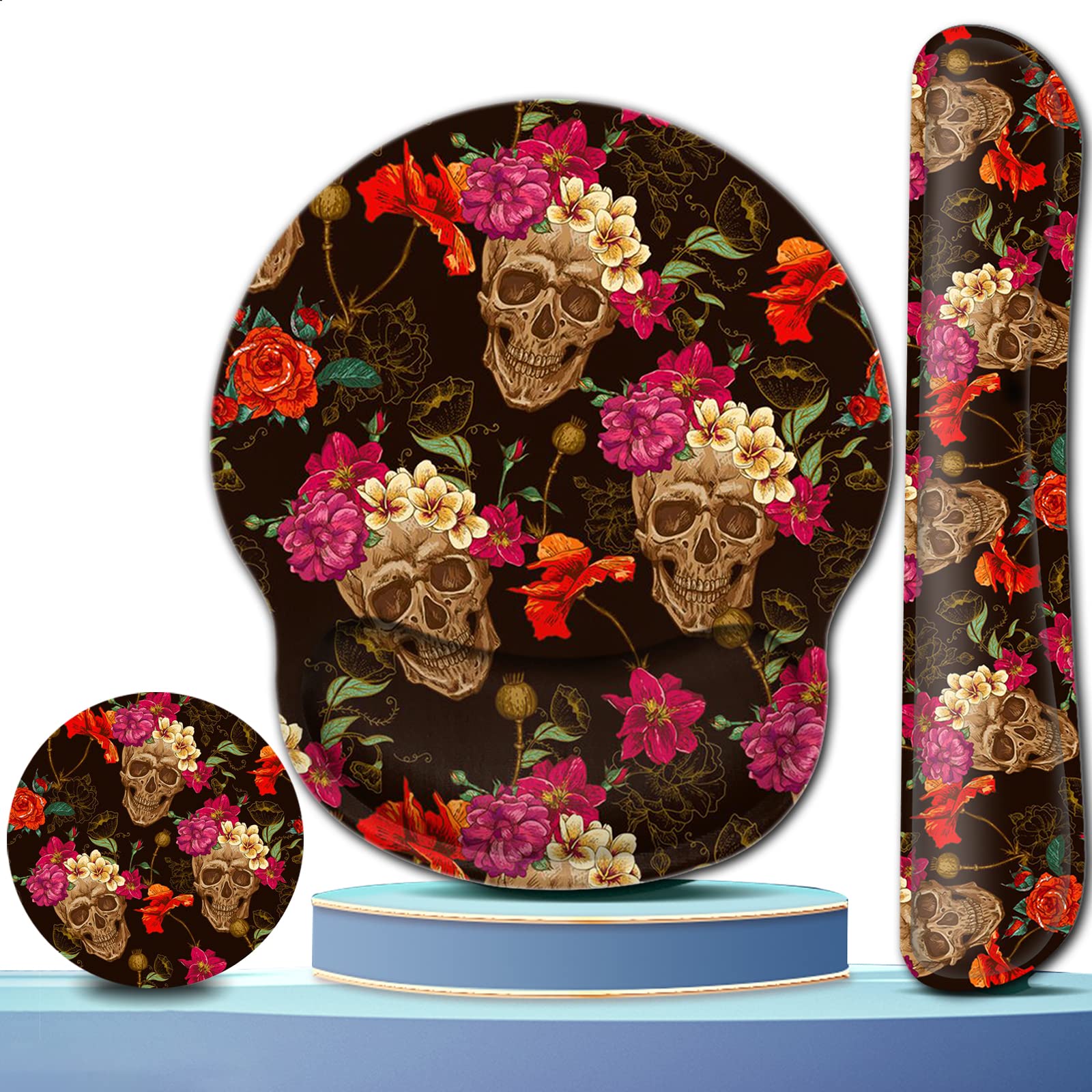 Gel Mouse Pad Wrist Support and Memory Foam Keyboard Wrist Rest in Office Accessories Set for Office, Computer, Laptop,Comfortable, Lightweight for