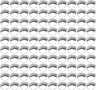 Saluaqui 100pcs Disposable Beard Covers Protector Nets, Breathable Disposable Bouffant Beard Net, Latex, Keep Beard in Place, for Restaurants and Labs (Black)