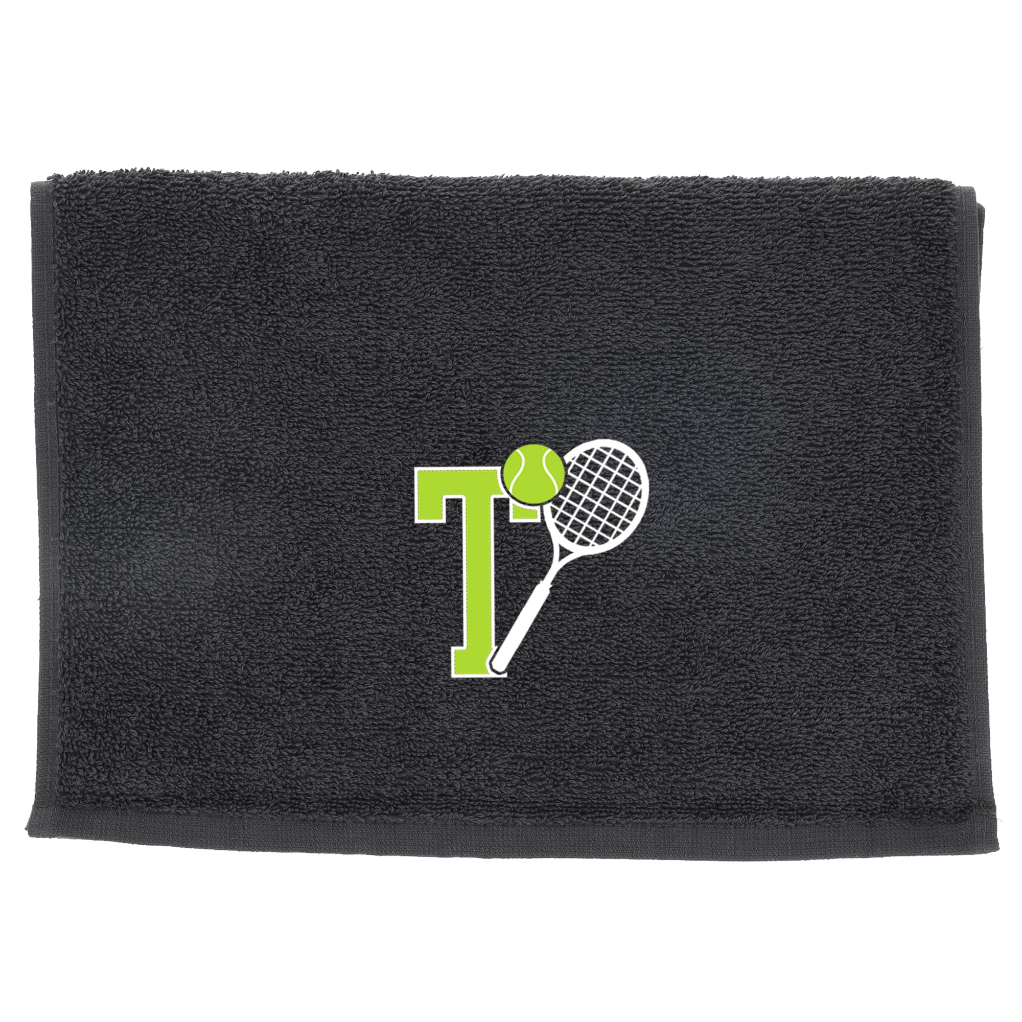 Always Looking Good Tennis Towel with Monogrammed Embroidery Initial Gift for Men & Women, Training Accessory Gift, Gym Towel Present for Tennis Players Birthday, Retirement, Christmas - Grey, T