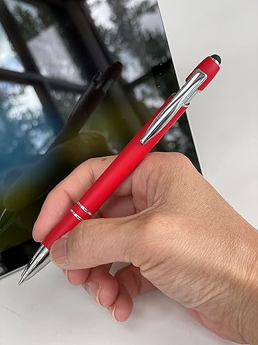 Miniatura 8 de Lenden Paquete de 5 repuestos de tinta de repuesto para bolígrafo de goma Comfort Soft Touch 2 en 1, punta capacitiva, punta media de metal premium,