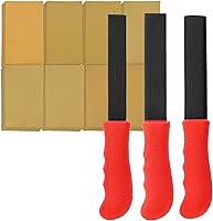 Vista 7 de Dura-Gold Juego de 3 palos de lija de contorno diferentes para lijado manual con bloque de 40 hojas de papel de lija con gancho y lazo - Formas