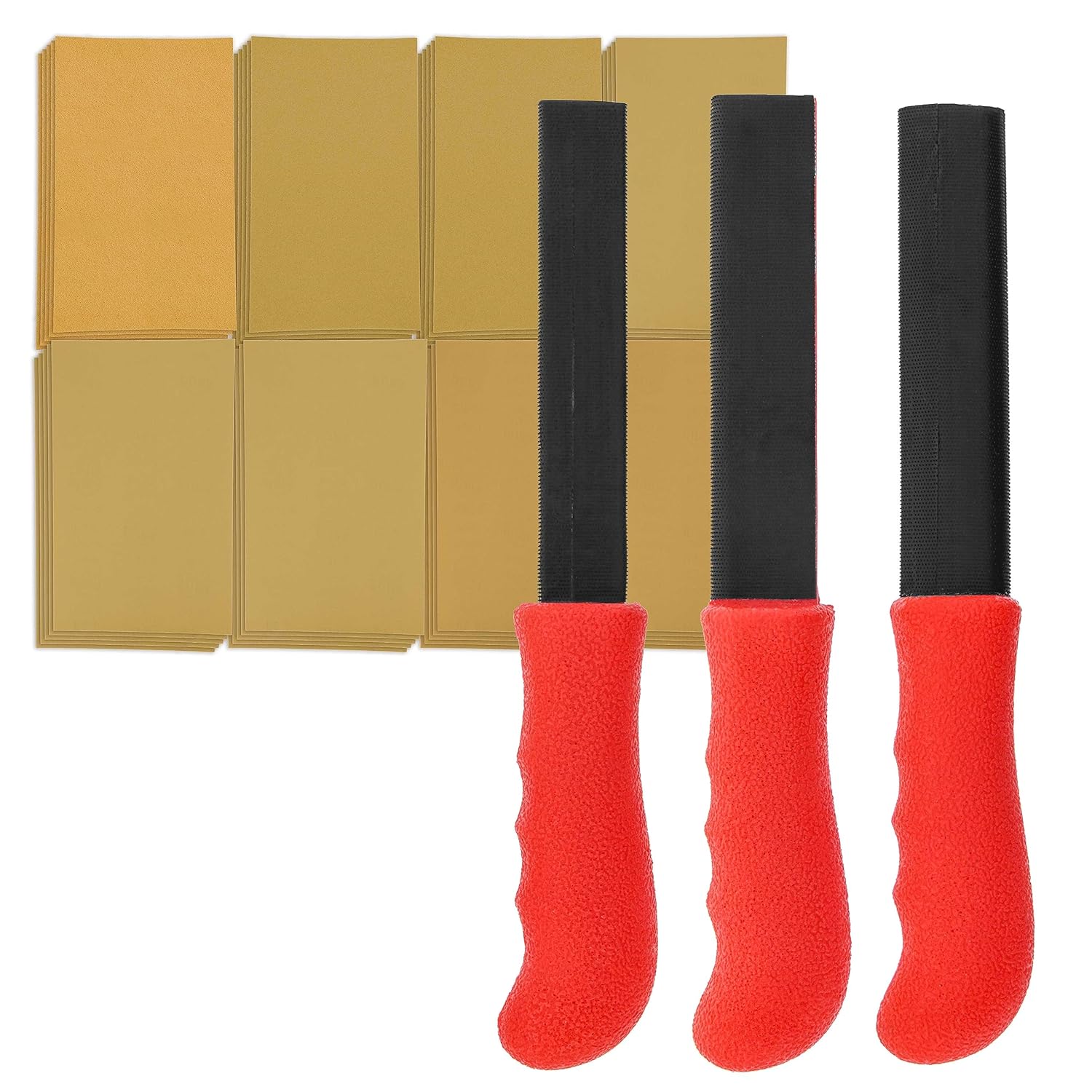 Dura-Gold Sanding Stick Kit with Ergo Handle Red Oval with 40 sheet Sandpaper Starter Kit