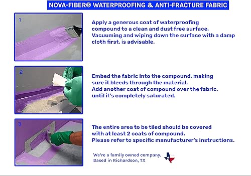 Miniatura 3 de Cinta de malla de refuerzo de 6" x 75' para membranas impermeabilizantes de líquidos en baños, duchas, paredes, pisos y azulejos, paquete de 2