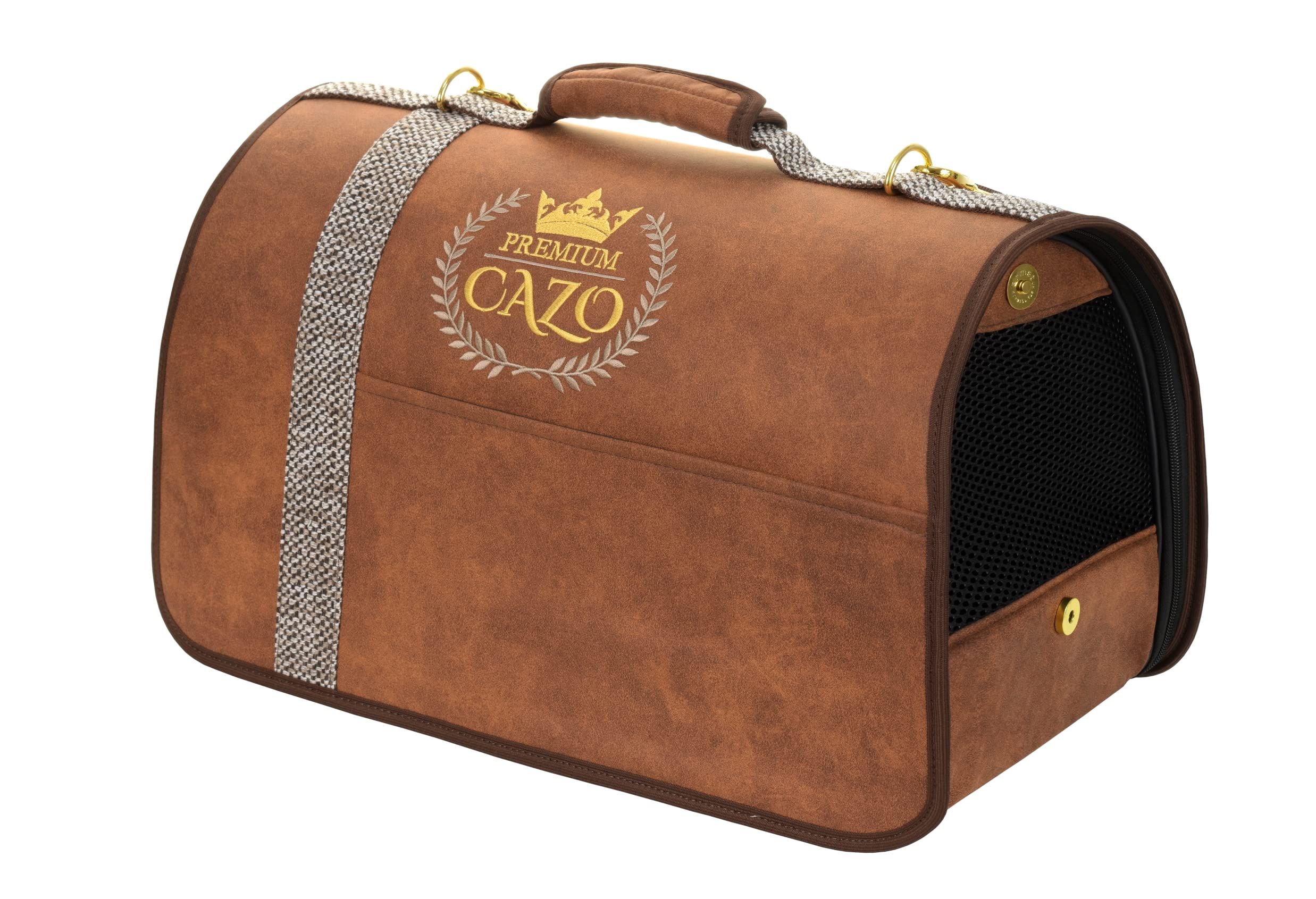 Borsa per il trasporto borsa Box cane Exclusiv lusso cazo 50 x 27 x 26 cm (marrone)