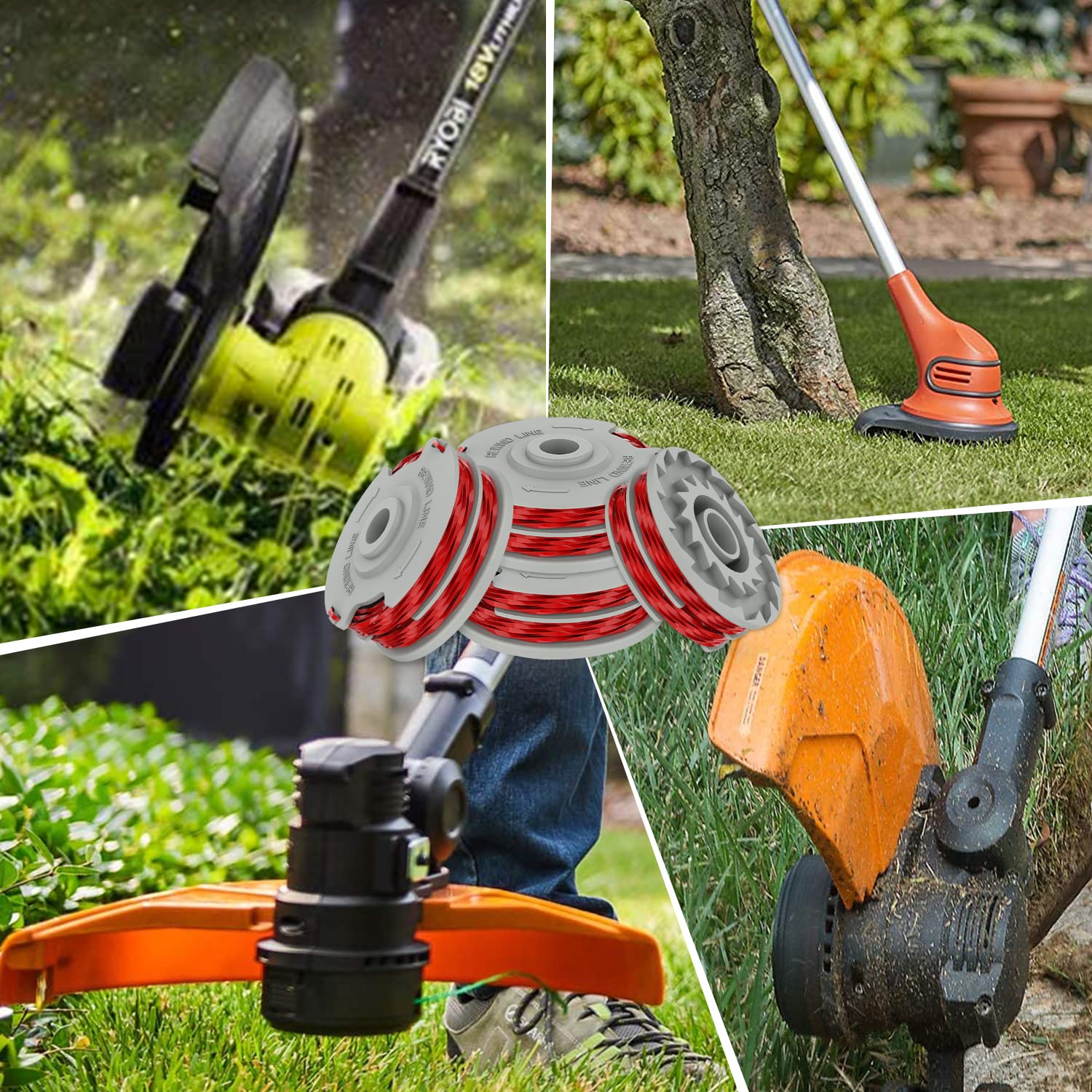 Lot De 4 Bobines De Débroussailleuse, Bobine Et Ligne à