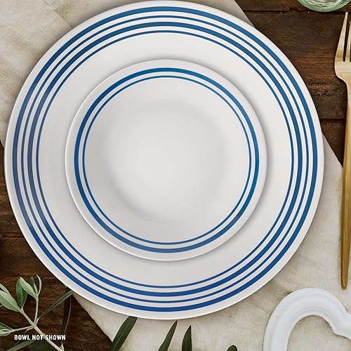 Miniatura 7 de Corelle Vitrelle Juego de vajilla de vidrio de 18 piezas para 6 personas, juego de platos y cuencos de vidrio de triple capa y resistentes a roturas