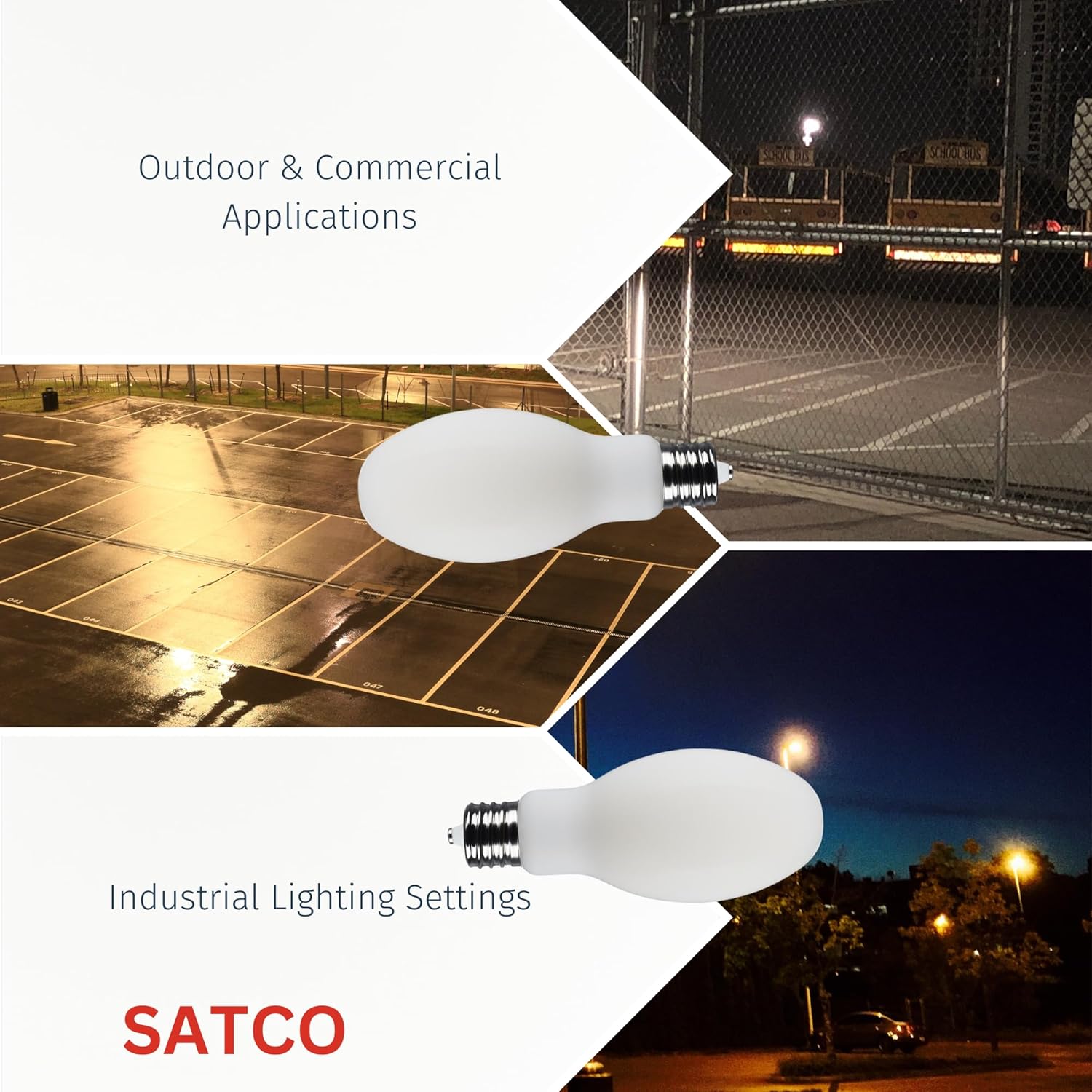 Satco S13188 34W LED HID Replacement Bulb, 5000K Daylight, 5000 Lumens, EX39 Mogul Base, 80+ CRI, Non-Dimmable, Energy-Efficient, Long-Lasting LED for Industrial and Commercial Fixtures (2 Pack)