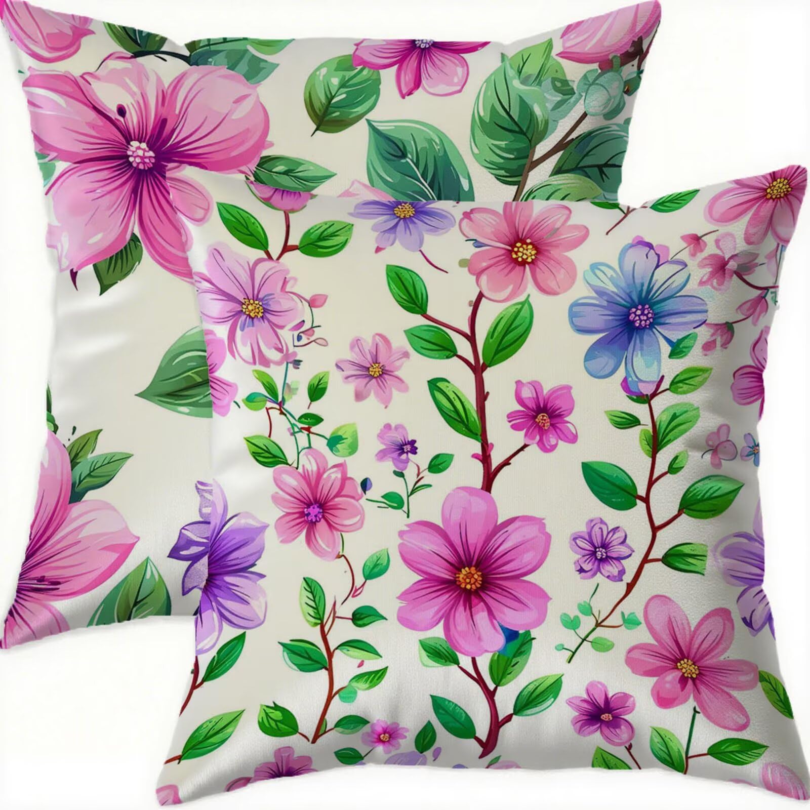 Housse coussin 55x55cm en velours vintage rose de qualité supérieure