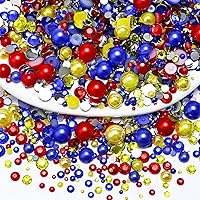 Vista 39 de 60g de perlas mixtas y diamantes de imitación para manualidades, diamantes de imitación de parte trasera plana y perlas para vasos, uñas, arte