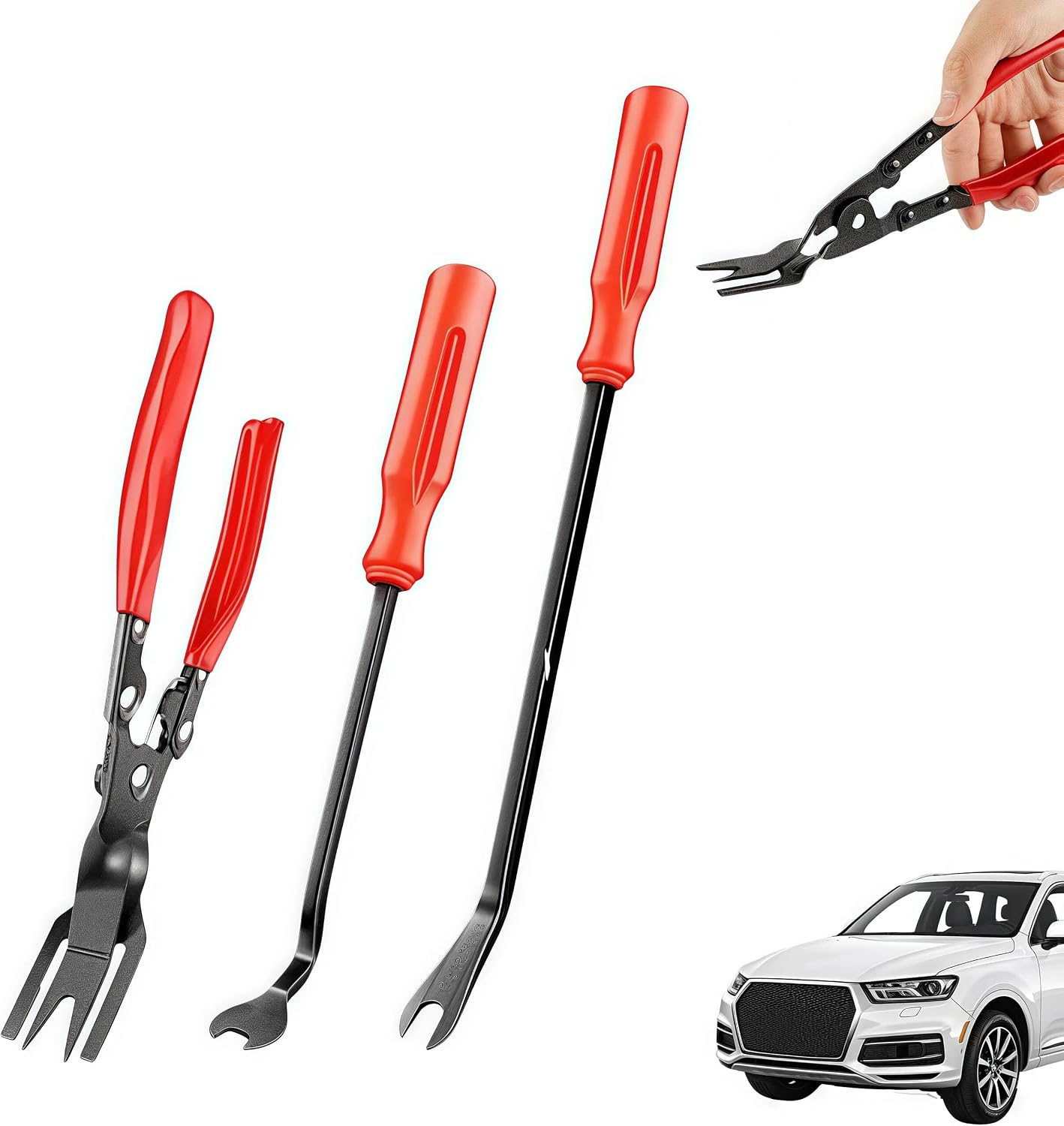 2026 New Panel Clip Removal Plier, Upholstery Trim & Push Pin Fastener Remover, Lift Action Car Trim Tool for Auto Interior/Exterior, Door Panel & Dashboard Repair (3pcs)