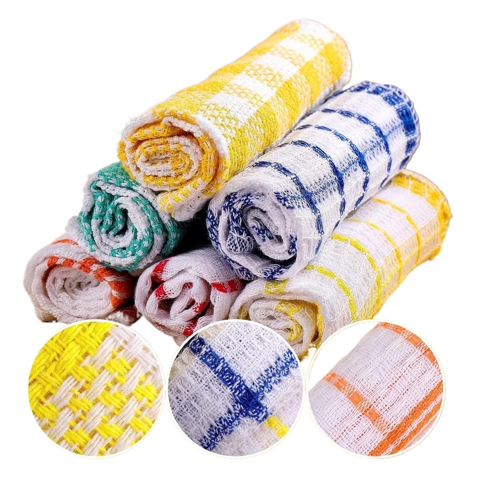 WJIAYAO Checkered Tea Towels Kitchen Dish Cloths Cloth