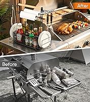 Vista 5 de Juego de herramientas de barbacoa para parrilla al aire libre, organizador de utensilios de picnic, barbacoa, organizador de condimentos, accesorios