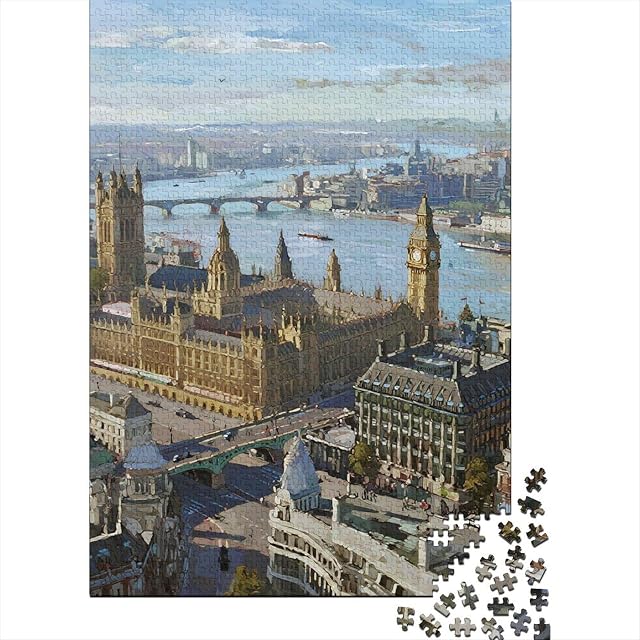 Foto 2 de 7 de Ciudad de Londres 1000 Piezas Adultos Puzzle Clásicos Regalo Oil Painting Style DecoracióN Familiar Creativo…