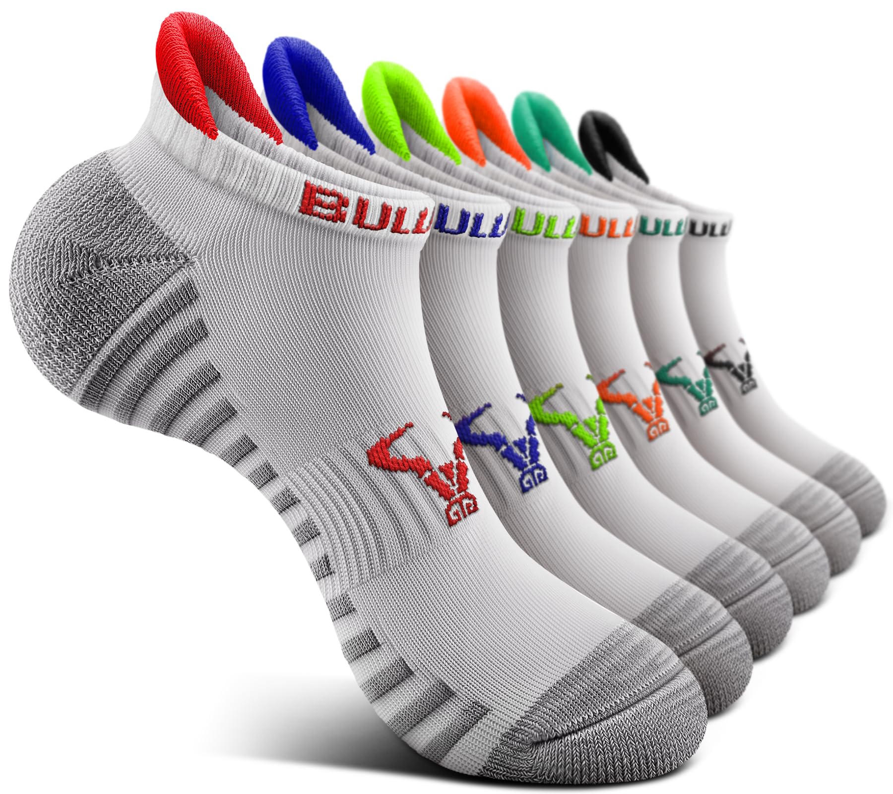 BULLIANT Women Athletic Ankle Running Socks Multi-Pack Cushioned No Show