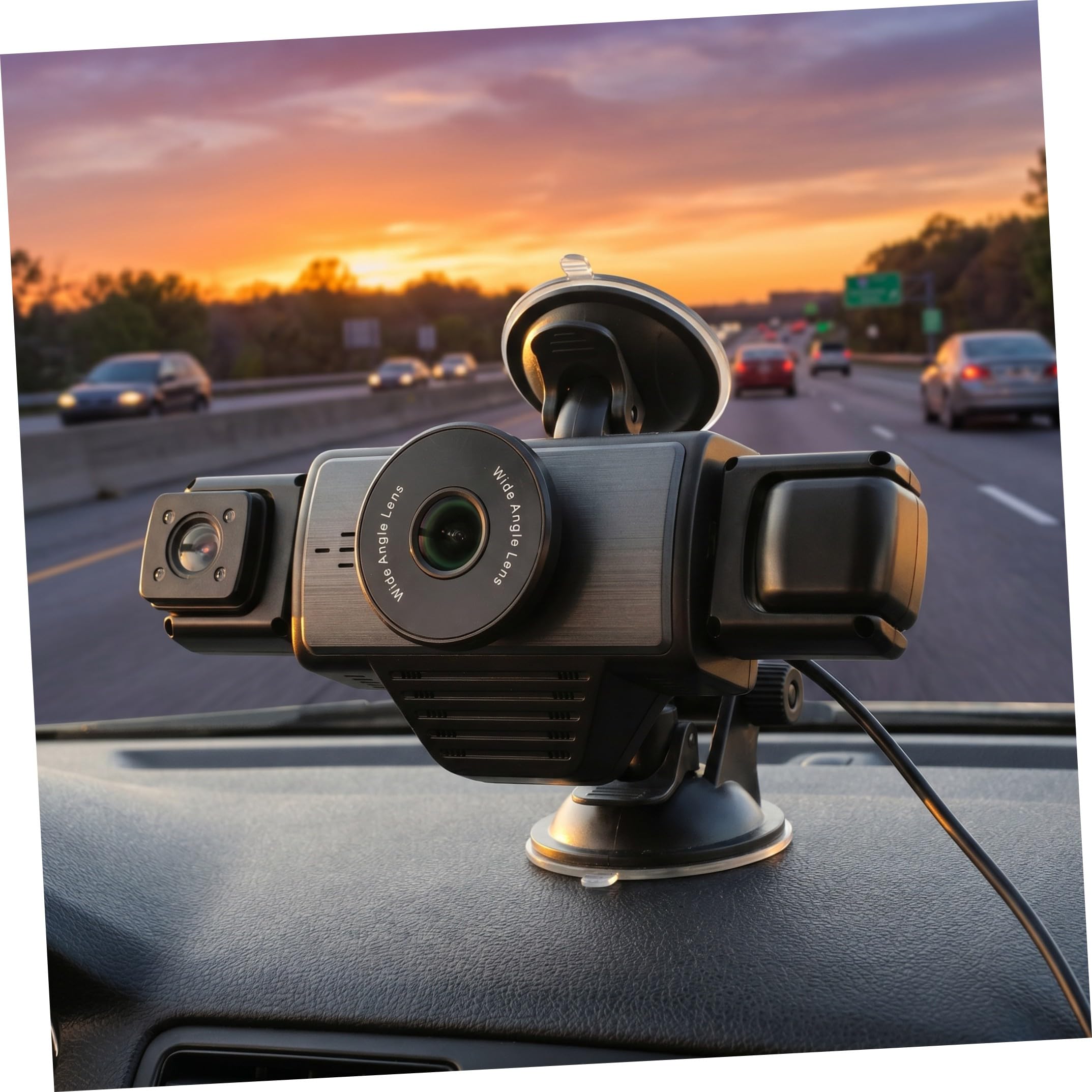 Dash Cam per Auto con Wifi e Visione Notturna Infrarossi | Registrazione Automatica in Loop, Resistenza a Temperature Estreme, Nero Abs
