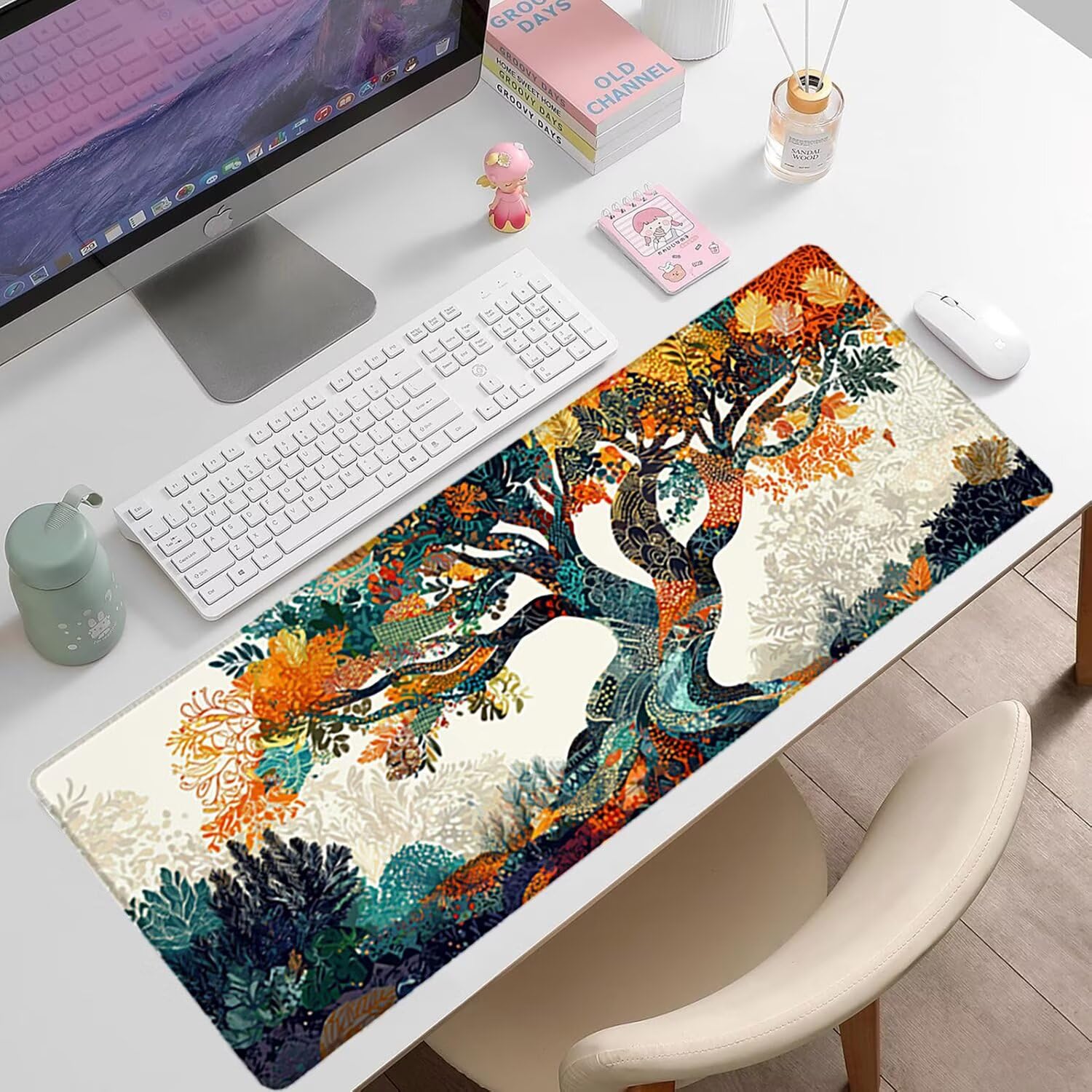 Fabryczna podkładka pod mysz XXL - 1400x600x3mm - Duża kolorowa mata na biurko z przeszytymi krawędziami i antypoślizgowa wodoodporna do komputera, laptopa poprawia precyzję i szybkość. -35480