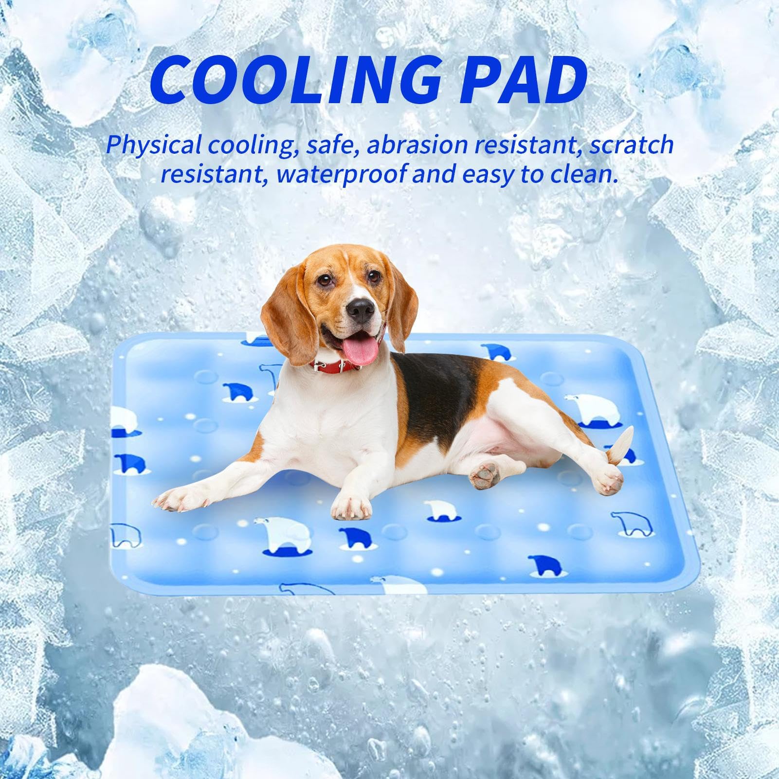 Tappetino Refrigerante Per Cani Da Interno Cuccia Estiva per Cani | Cuscino Grande Lavabile Antiscivolo per Pavimento Divano Trasportino Interno Esterno