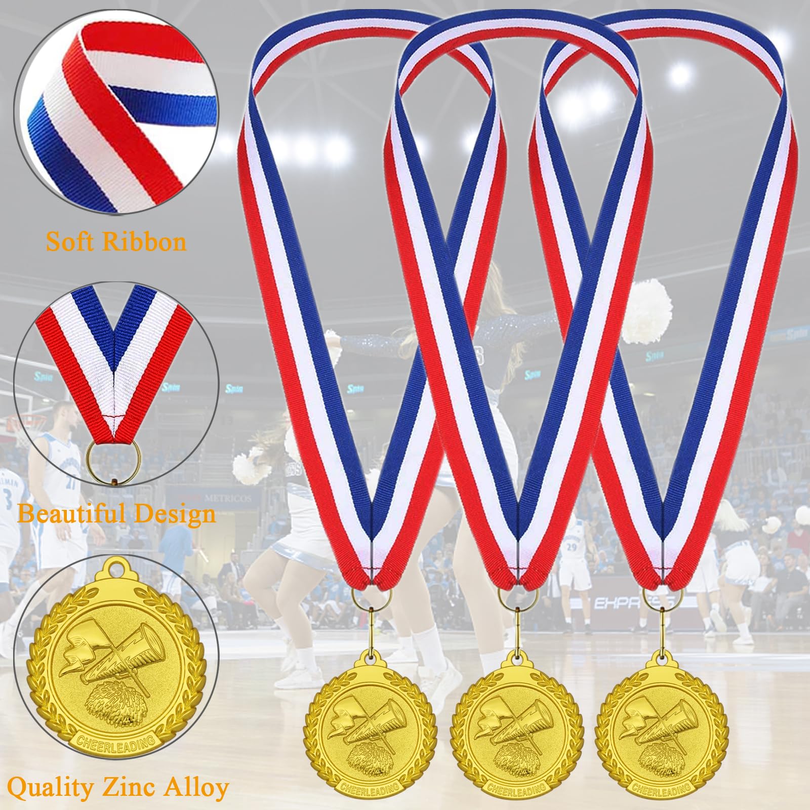 Reading Award Kids Ribbon Zinc Alloy Trophies 12 Gold Reading Award Medals - 2 Inch Zinc Alloy ...