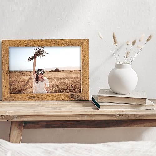 Miniatura 8 de TWING Juego de 6 marcos de fotos de 5 x 7, marcos de fotos rústicos para decoración de pared o exhibición de mesa, decoración del hogar, galería de