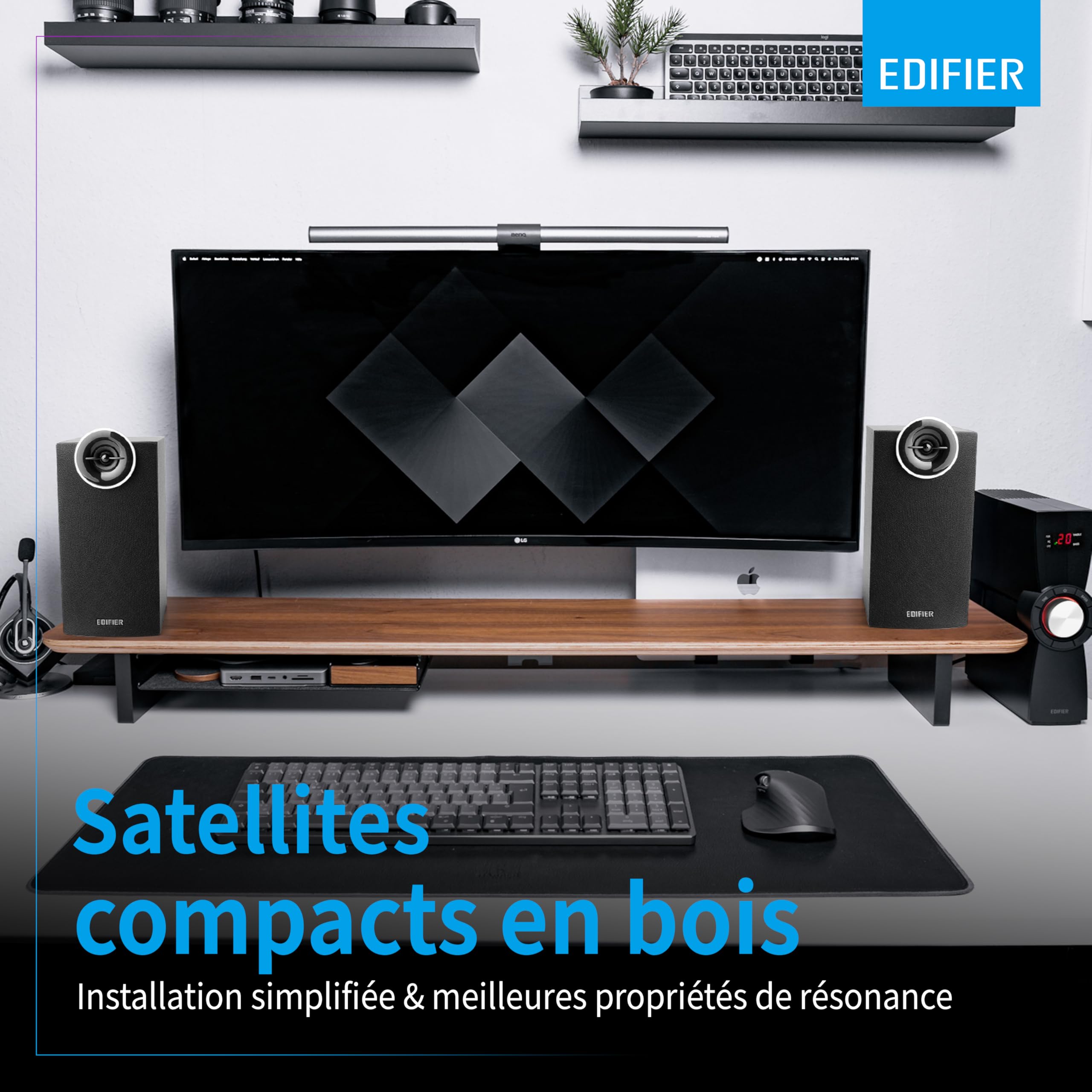Edifier C2XD - Kit d'Enceintes 2,1 PC Noir Analogique et Optique, Télécommande Sans Fil (53 Watts)