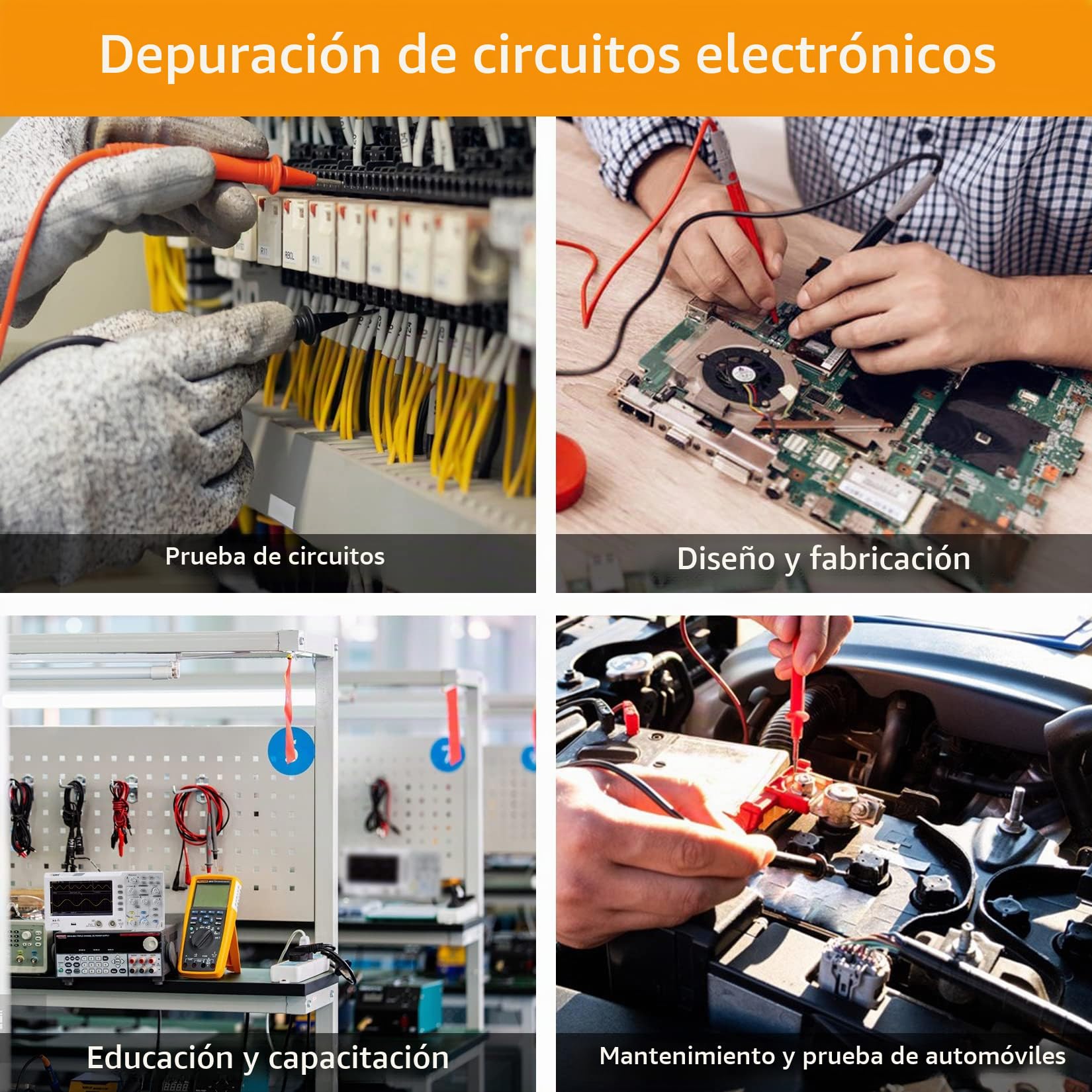 OWON SDS1102 Osciloscopio de almacenamiento digital con 2 canales, frecuencia de muestreo de 1GS/s, LCD de alta resolución de 7 pulgadas, ancho de banda de 100MHZ, kit de osciloscopio
