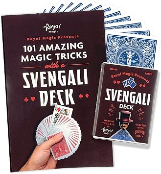 Svengali Deck of Cards & Instruction Booklet with QR Video Authentic Bicycle Playing Cards Magic Tricks Kit, Learn 101 Classic Card Tricks for Kids, Adults, Beginners & Pros Blue