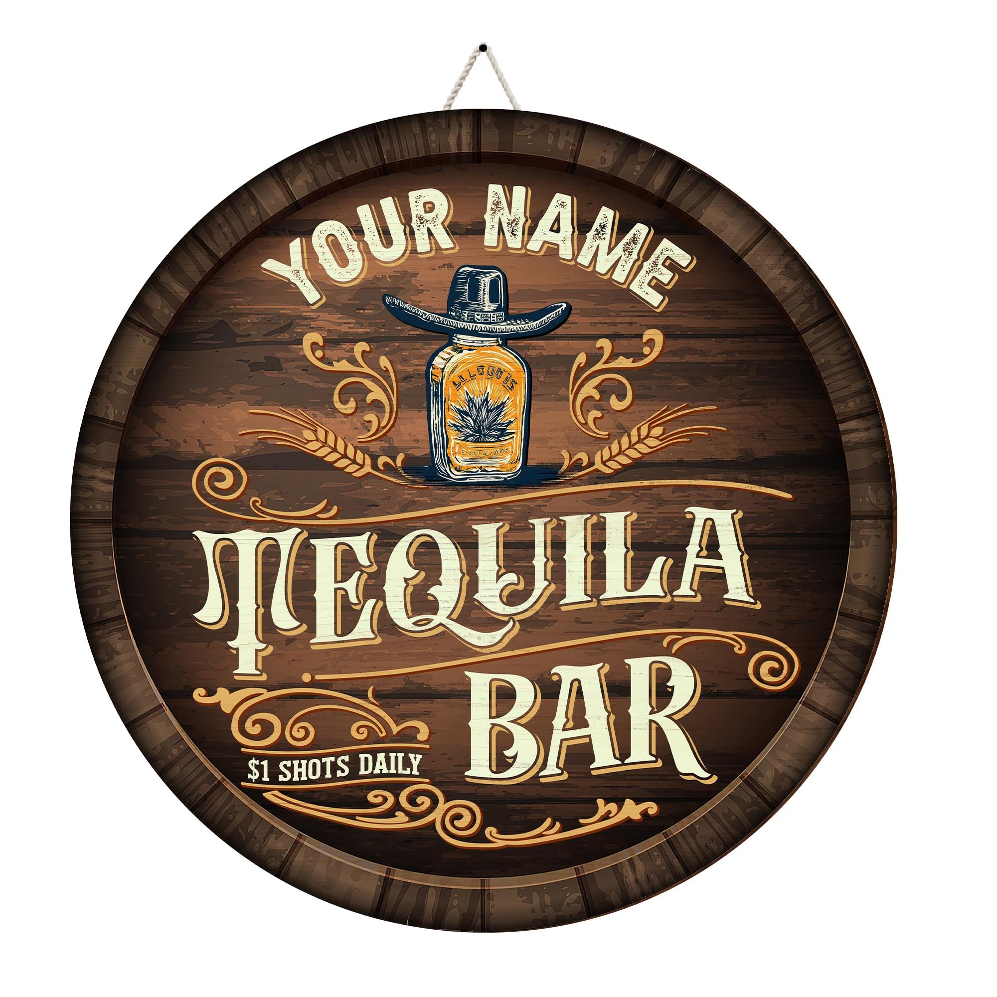 Artsy WoodsyArtsy Woodsy Custom Tequila Bar Wood Sign Wall Art Plaque (NOT REAL NEON SIGN), Personalized Vintage Rustic Mexican Bar Taco Restaurant Latin Cantina Home Pub Wine Lounge Saloon Decorations (27)