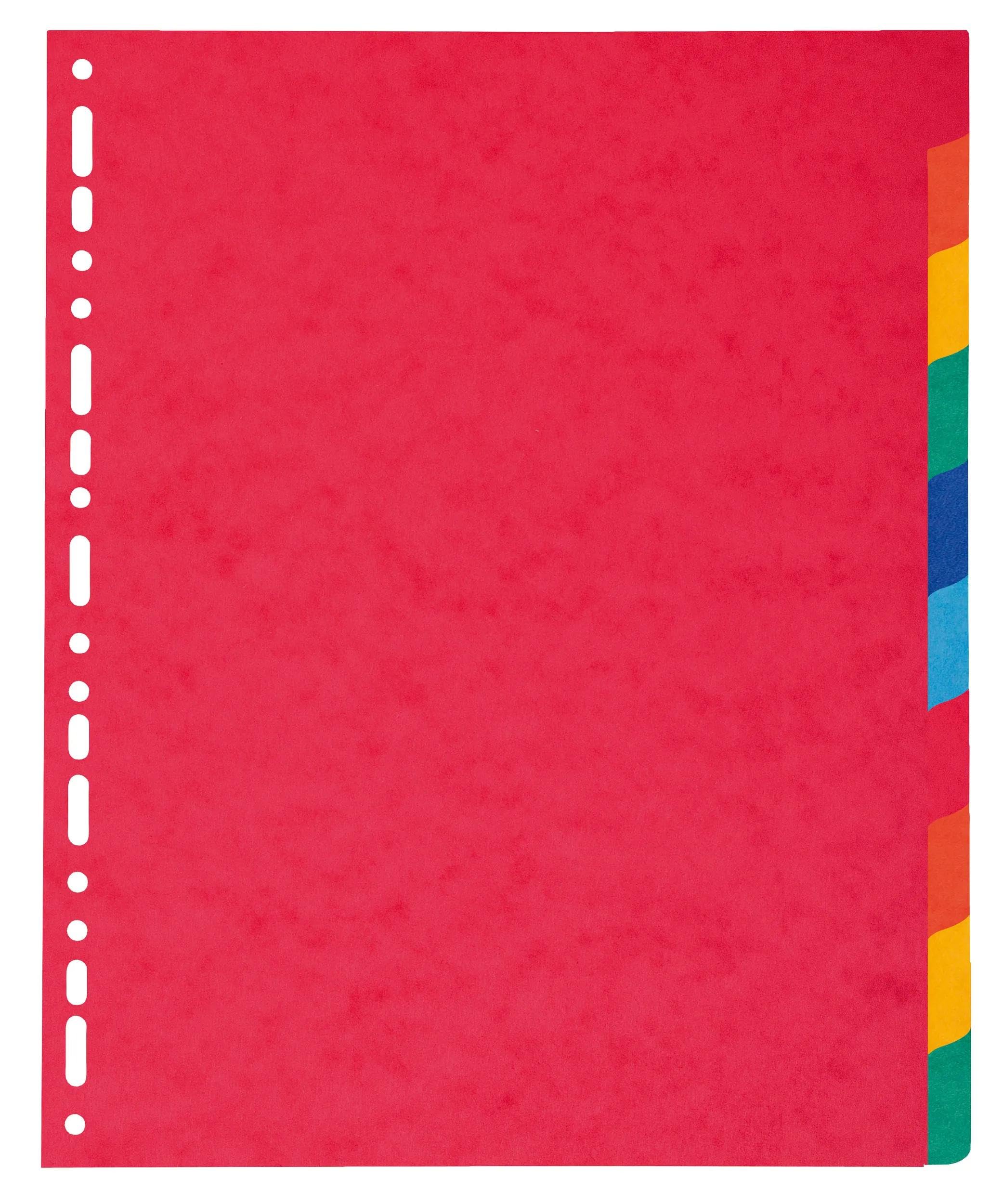 Exacompta - Ref 2410E - Box of 10 Dividers Made of Genuine Soft Glossy Card 225 g/m2 FSC® with 10 Neutral tabs - Format to File A4 Maxi - Dimensions 24.5 x 29.7 cm - Assorted Colours