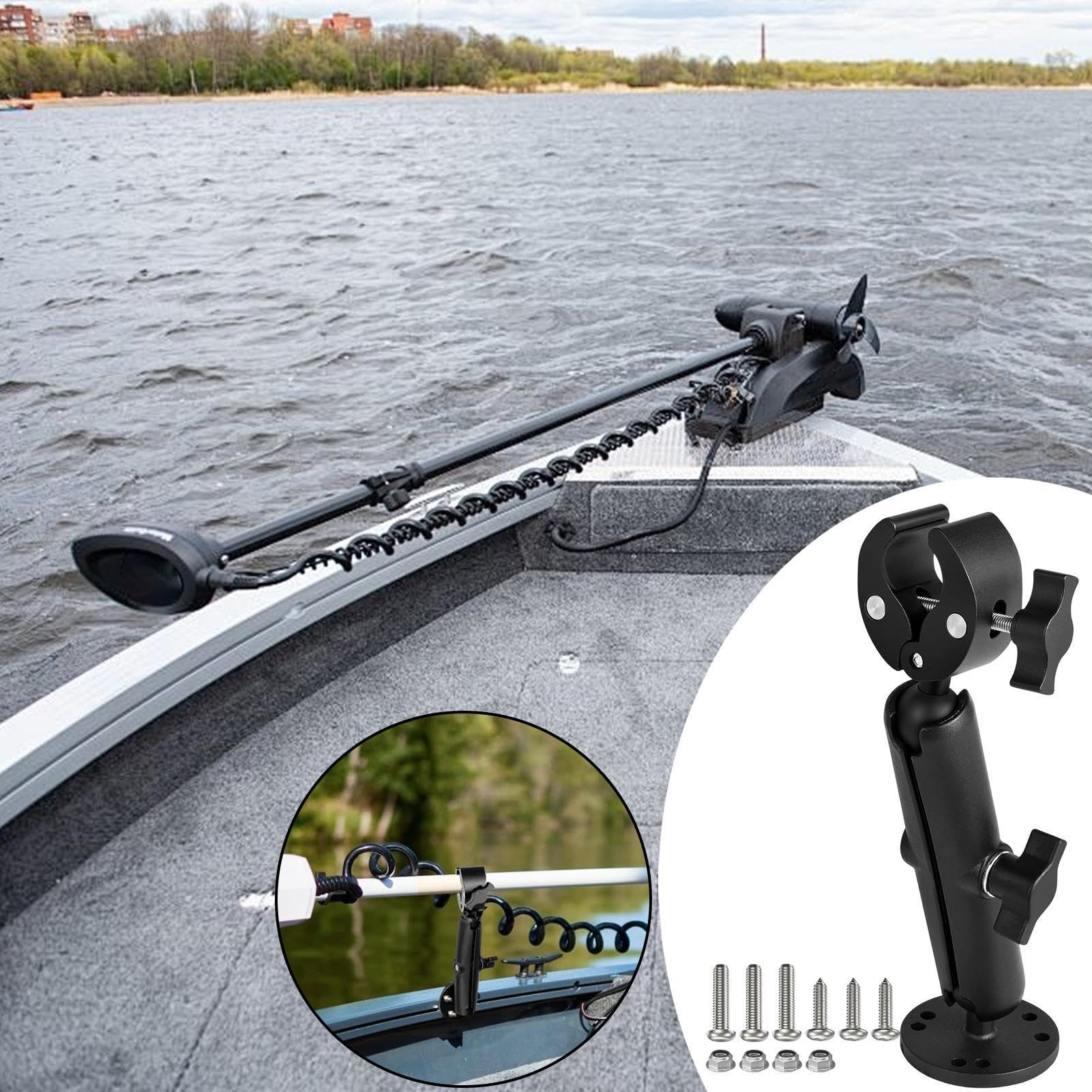 Support de stabilisateur de moteur à la traîne – Support de bateau réglable à 360 degrés | Pour garage, kayak, bateau, remorque, bord marin