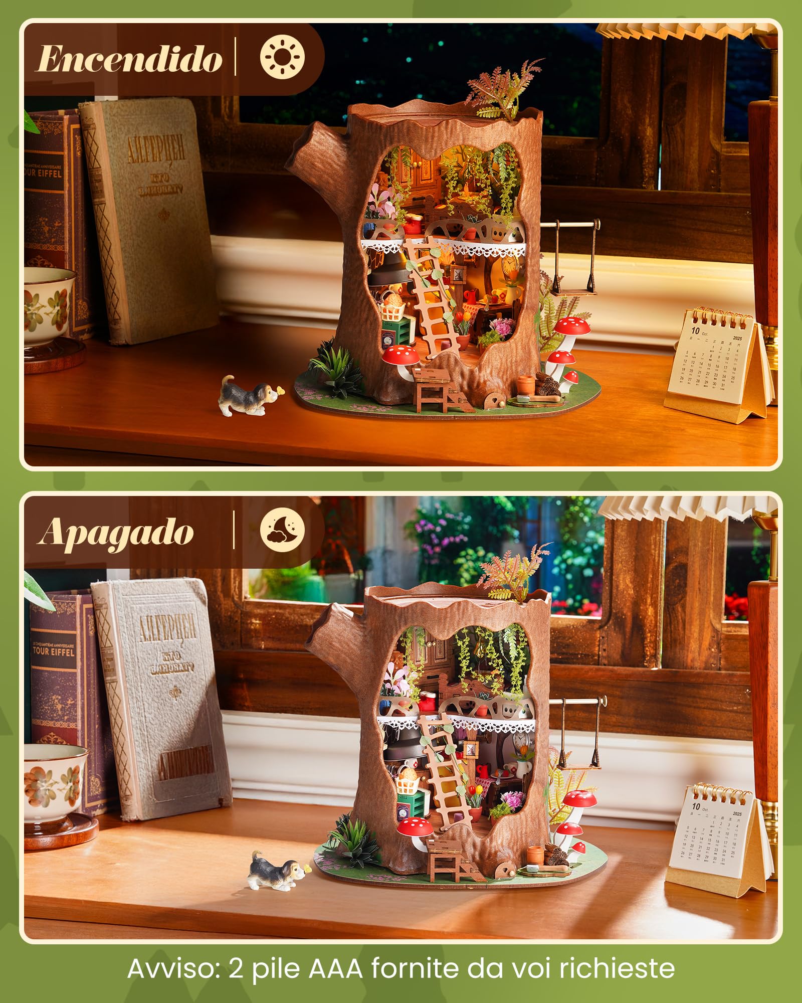 Rolife Maquetas Casa del árbol de Cuento de hadas-275 Piezas DIY Miniature House Diorama, Casas Miniaturas para Montar Puzzle 3D Madera para Adultos ¡Ningún Pegamento Necesario Regalo reconfortante