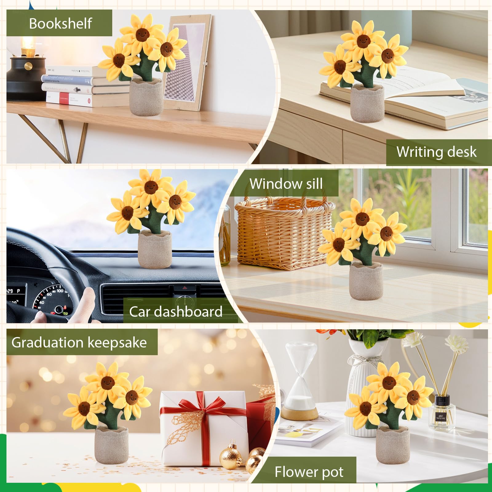Plüsch Pflanze im Topf, Plüschtier im Topf Pliischtier, Plüsch Blume, Kuscheltier Pflanze, Pflanzen Plüschfigur Dekofür Kinder Baby Mädchen Junge