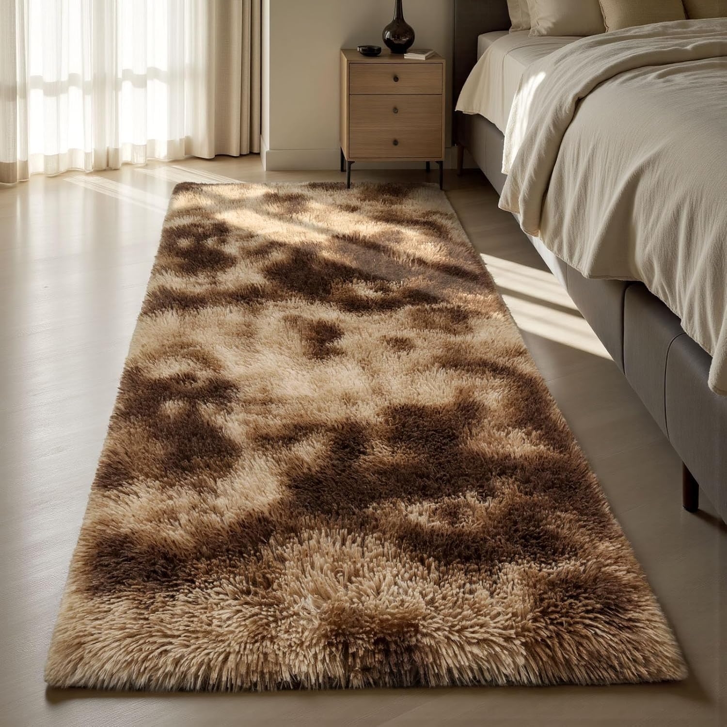 Treeboy Modern Grey Area Rug 80x160cm, Washable Anti-Slip Shaggy Soft Carpet Mat for Bedroom & Kids โ image 1