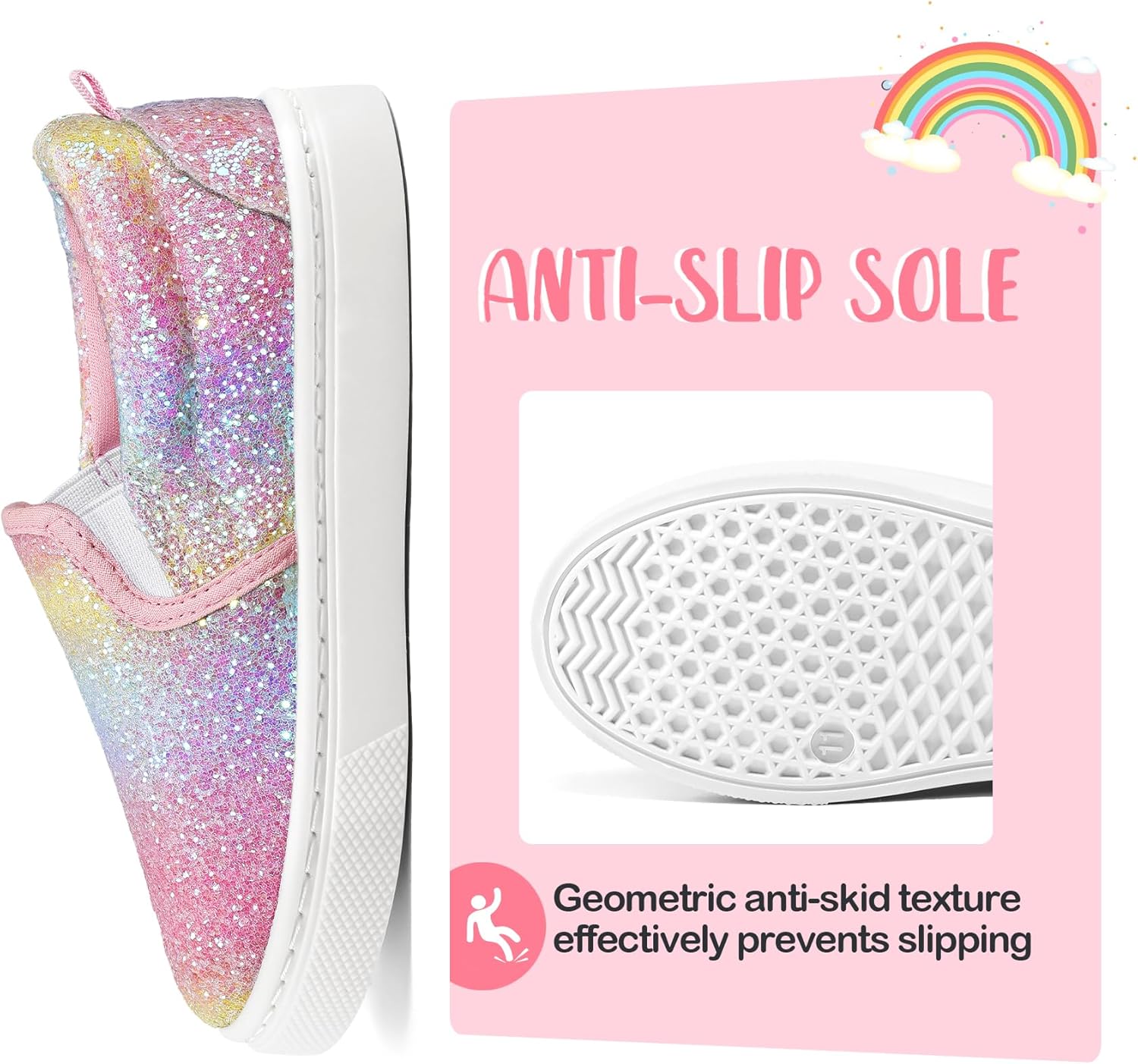 K KomForme Kids Shoes Toddlers Canvas Sneakers Slip on Walking Tennis Shoes for Boys Girls(Toddler/Little Kids/Big Kids) - Image 6