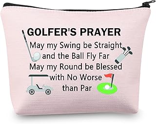 CMNIM Golf Makeup Bag Golfer Gifts Lady Golf Cosmetic Bag Golf Player Gift for Golf Lovers Golfing Gift Golfers Prayer Makeup Pouch, Golfers Prayer Bag Pink, Makeup Bag