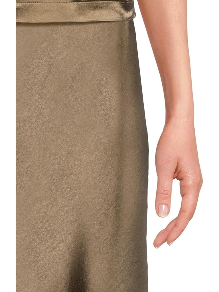 Brown Lilla P Satin Bias Maxi Skirt