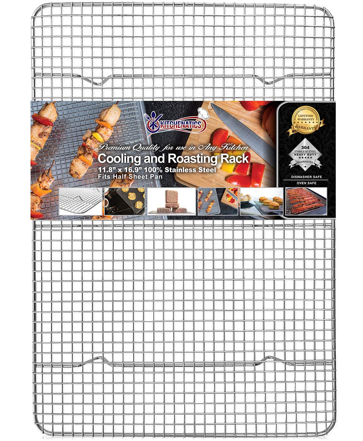 Half Sheet 100 Stainless Steel Roasting & Cooling Rack, Baking Rack