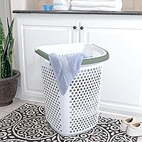 Vista 9 de 2Bushel - Cesta de plástico con ruedas, con asa, ligera y duradera, con ruedas, adecuada para apartamentos, dormitorios, baños y lavanderías